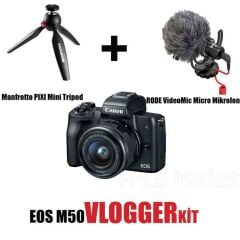 Canon EOS M50 15-45mm IS STM Vlogger Kit (Canon Eurasia Garantili)