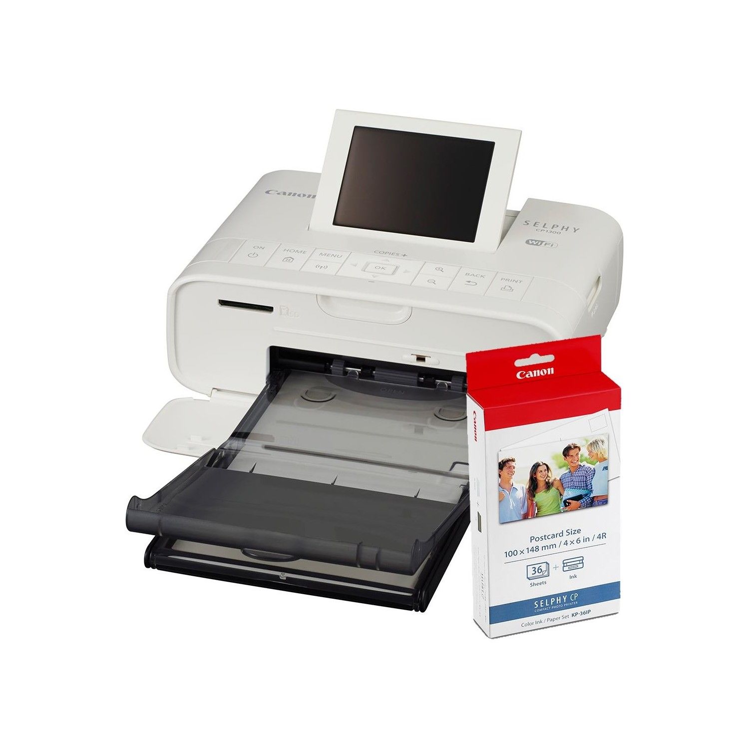 Canon SELPHY CP1300 Beyaz Fotoğraf Baskı Cihazı + Color INK Kağıt Seti (Canon Eurasia Garantili)