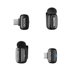 BOYA Mini 2 AI Kablosuz Yaka Mikrofonu Type-C Mat Siyah - SKU02