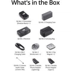 DJI Mic 2 Wireless 2 Kişilik Kompakt Mikrofon Kiti  -Karfo Karacasulu Garanti