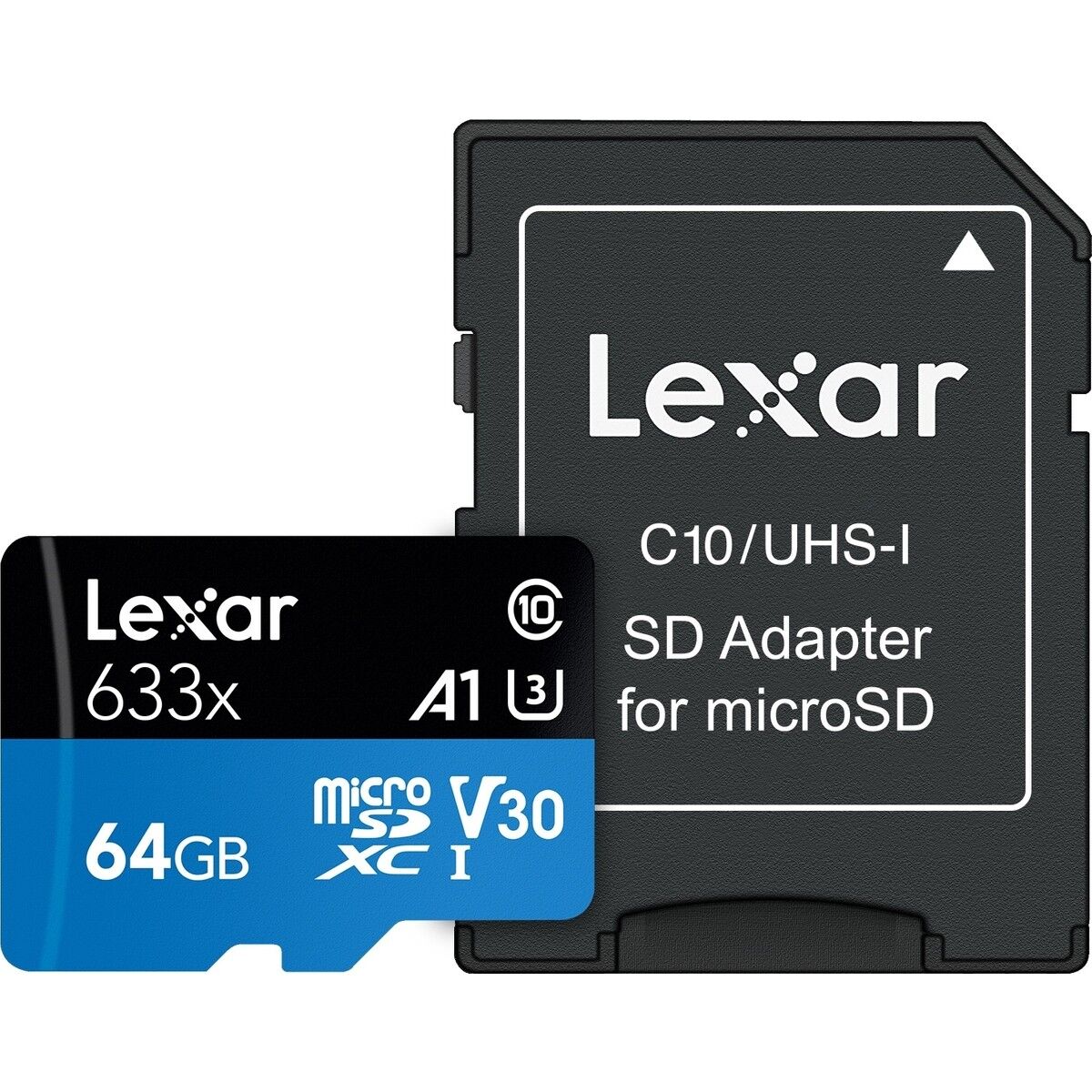 Lexar 633X 64GB 100MB-45MB/s microSDXC UHS-1 Class 10 A1 V30 U3 Hafıza Kartı + Adaptör (LSDMI64GBB633A)