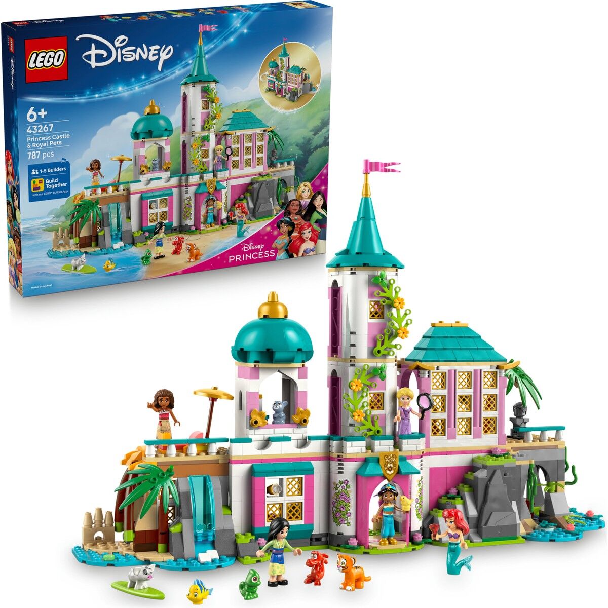 LEGO® Disney Princess ǀ Disney Prenses Şatosu ve Kraliyet Hayvanları 43267 - 6 Yaş ve Üzeri Çocuklar için Yaratıcı Oyuncak