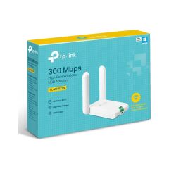 TP-Link TL-WN822N | Wi-Fi 4 USB Adaptör | 300 Mbps | Çift Harici Anten ile Yüksek Çekim Gücü | USB Kablo (1.5m) | WPS Butonu |