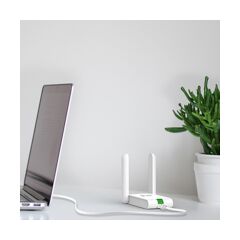 TP-Link TL-WN822N | Wi-Fi 4 USB Adaptör | 300 Mbps | Çift Harici Anten ile Yüksek Çekim Gücü | USB Kablo (1.5m) | WPS Butonu |