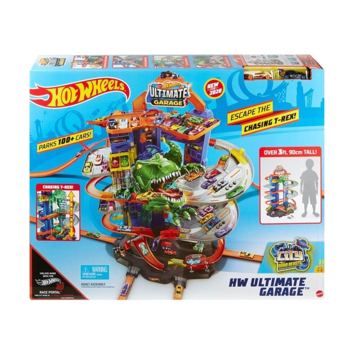 Hot Wheels Ultimate Garage GJL14 Çok Katlı Garaj ve Robotik T-Rex Özellikli Dayanıklı Plastik Oyuncak Araba Seti – Çocuklar İçin