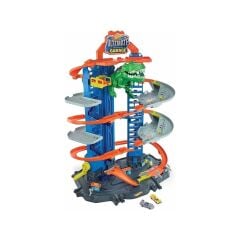 Hot Wheels Ultimate Garage GJL14 Çok Katlı Garaj ve Robotik T-Rex Özellikli Dayanıklı Plastik Oyuncak Araba Seti – Çocuklar İçin