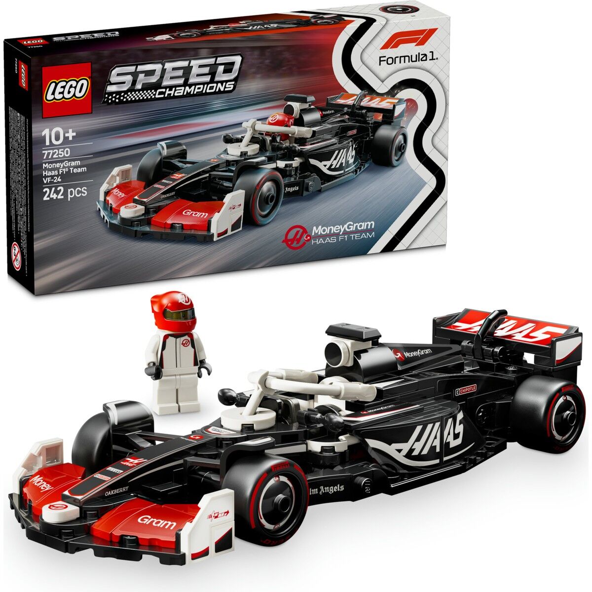 LEGO ® Speed Champions MoneyGram Haas F1® Team VF-24 Yarış Arabası 77250 - 10 Yaş & Üzeri Çocuklar için Oyuncak Yapım Seti (242