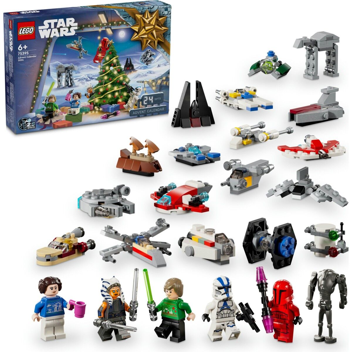 LEGO® Star Wars™ 2024 Yılbaşı Takvimi 75395 - 6 Yaş ve Üzeri Çocuklar Için Inşa Edilebilen Yılbaşı Temalı Yaratıcı Oyuncak Yapım Seti (368 Parça)