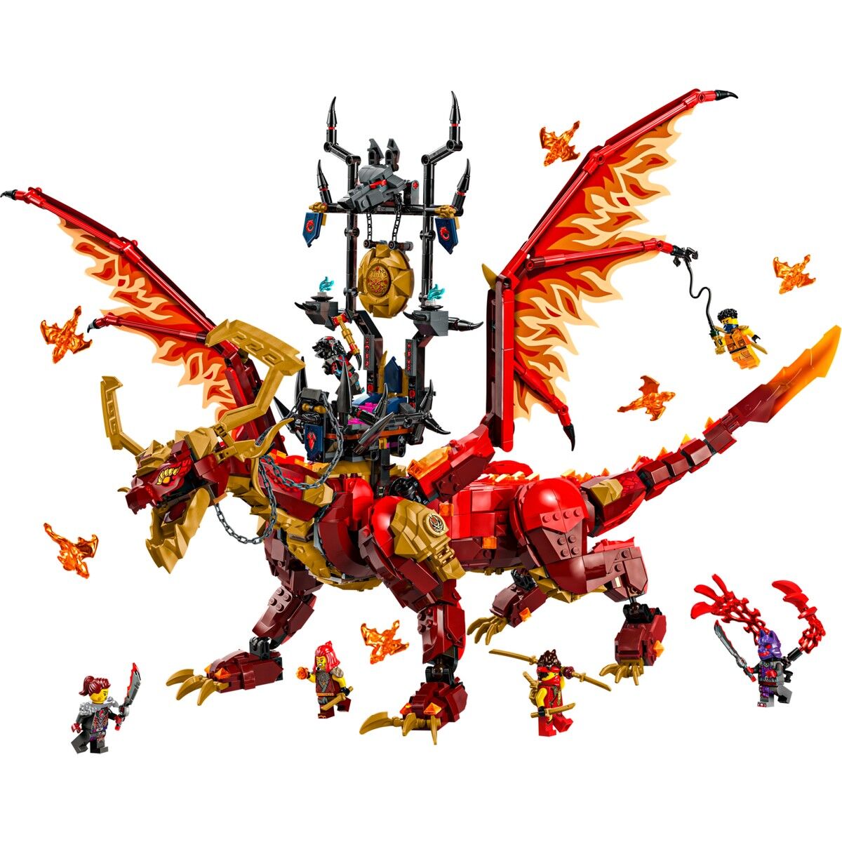 LEGO ® NINJAGO® Hareket Kaynak Ejderhası 71822 - 12 Yaş & Üzeri Çocuklar için Yaratıcı Oyuncak Yapım Seti (1716 Parça)