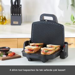 Karaca Future Essential Tost Makinesi Matte Black 1800 W 4 Dilim Kapasiteli