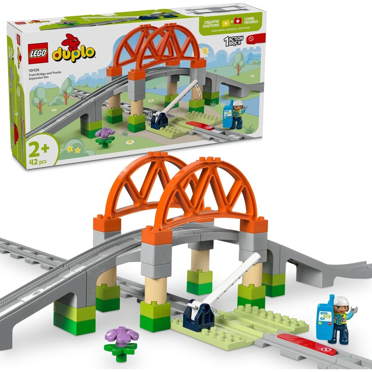 LEGO ® DUPLO® Tren Köprüsü ve Rayları Ek Macera Seti 10426 - 2 Yaş & Üzeri Çocuklar için Eğitici Oyuncak Yapım Seti (42 Parça)