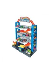 Hot Wheels Mini Garaj Oyun Seti - Asansörlü Katlı Otopark ve Araba, Canlı Renklerle Şehir Teması