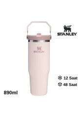 Stanley The Iceflow Flip Straw Pipetli Termos Bardak 0,89 Lt Toz Pembe