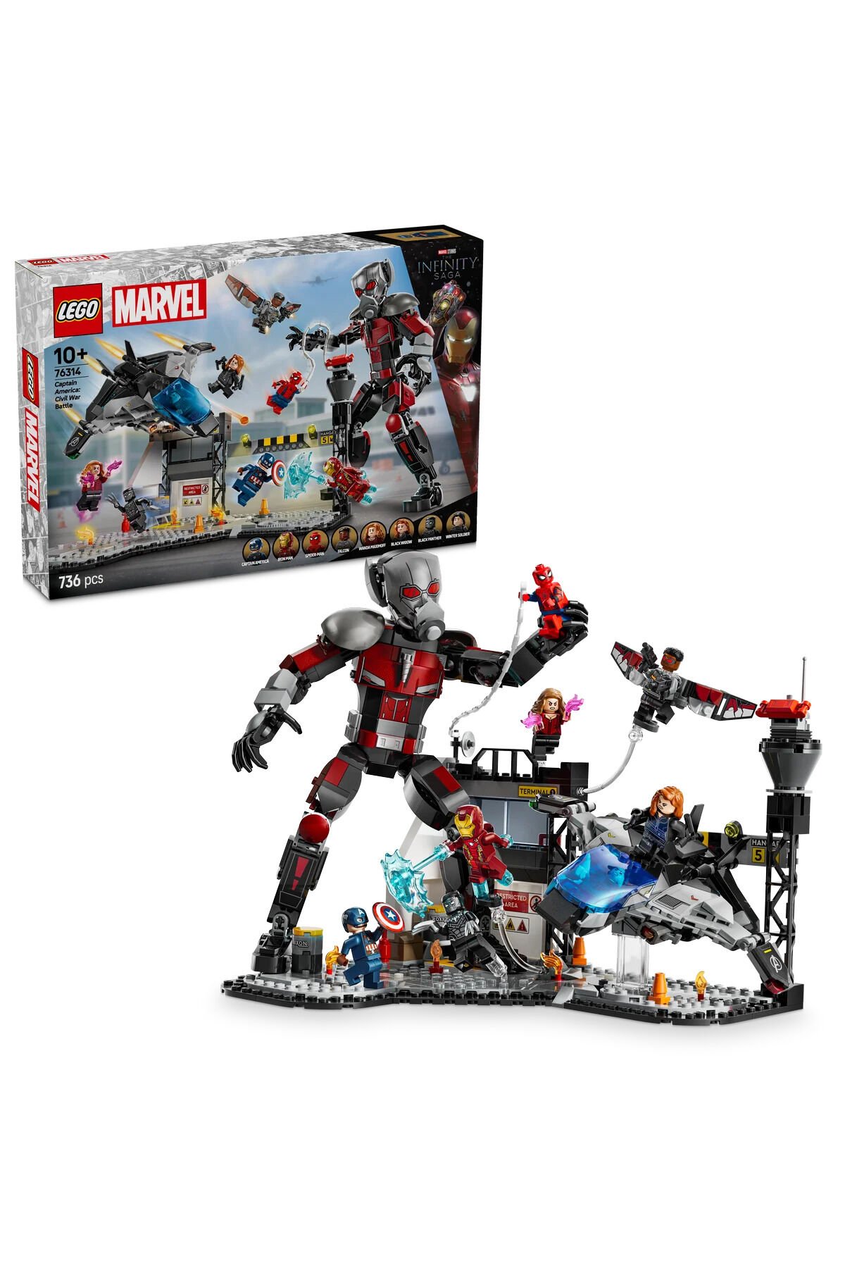 LEGO ® Marvel Kaptan Amerika: Kahramanların Savaşı Aksiyon Savaşı 76314 - 10+ Oyuncak Yapım Seti (736P)