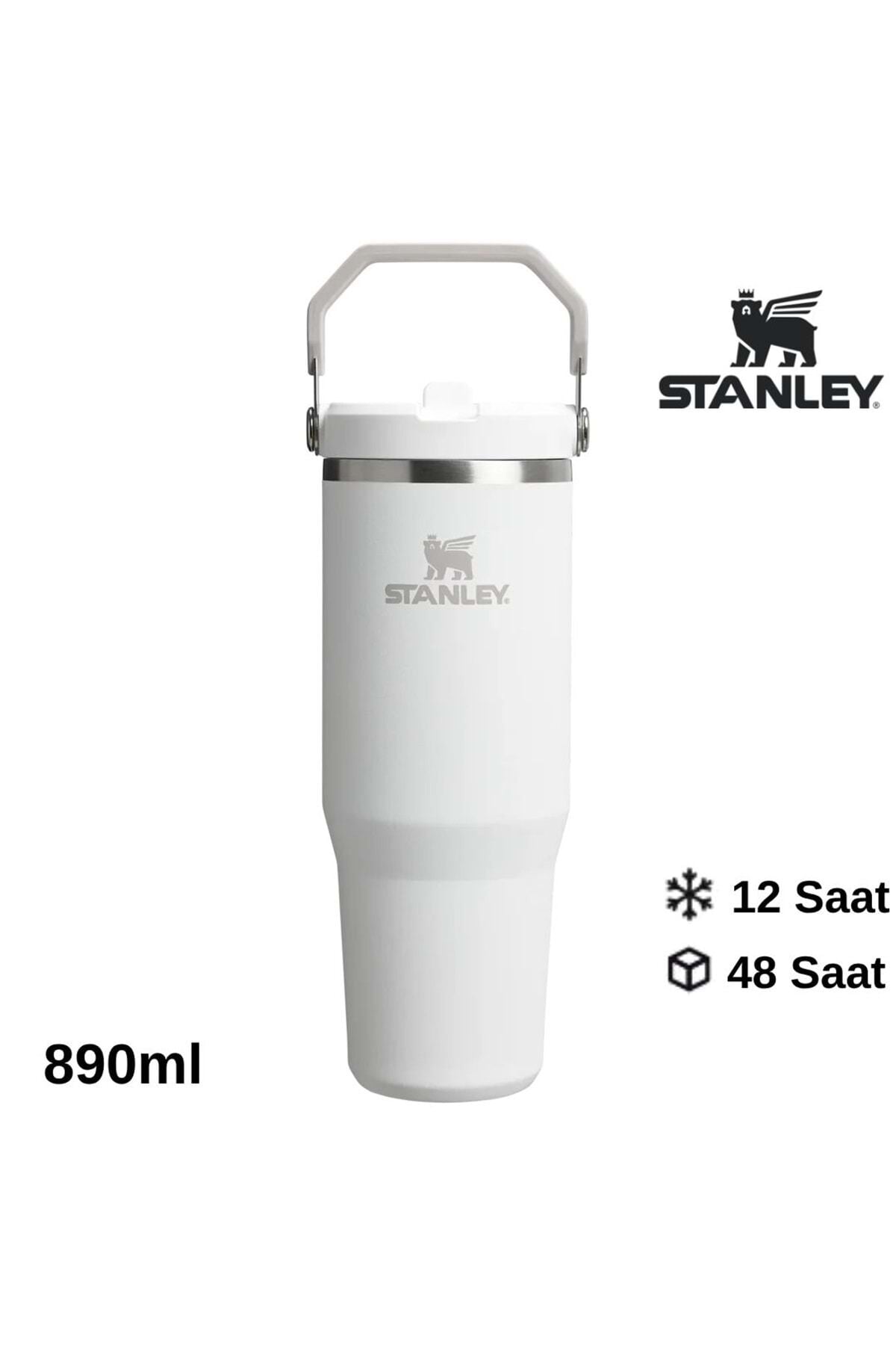 Stanley The Iceflow Flip Straw Pipetli Termos Bardak 0,89 Lt - Beyaz