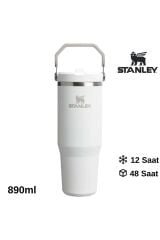Stanley The Iceflow Flip Straw Pipetli Termos Bardak 0,89 Lt - Beyaz