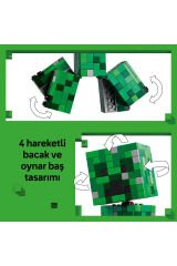 LEGO ® Minecraft® Creeper™ 21276 - 10 Yaş ve Üzeri Çocuklar için Video Oyunu Temalı Aksiyon Figürü İçeren Oyuncak Yapım Seti (665P)