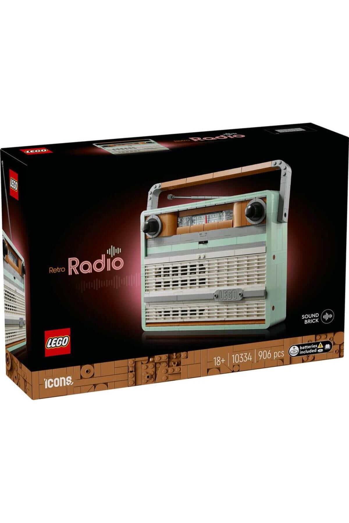 LEGO ® Icons Retro Radyo 10334 - Vintage Transistörlü Radyo Meraklısı Yetişkinler için Model Yapım Seti (906 Parça)