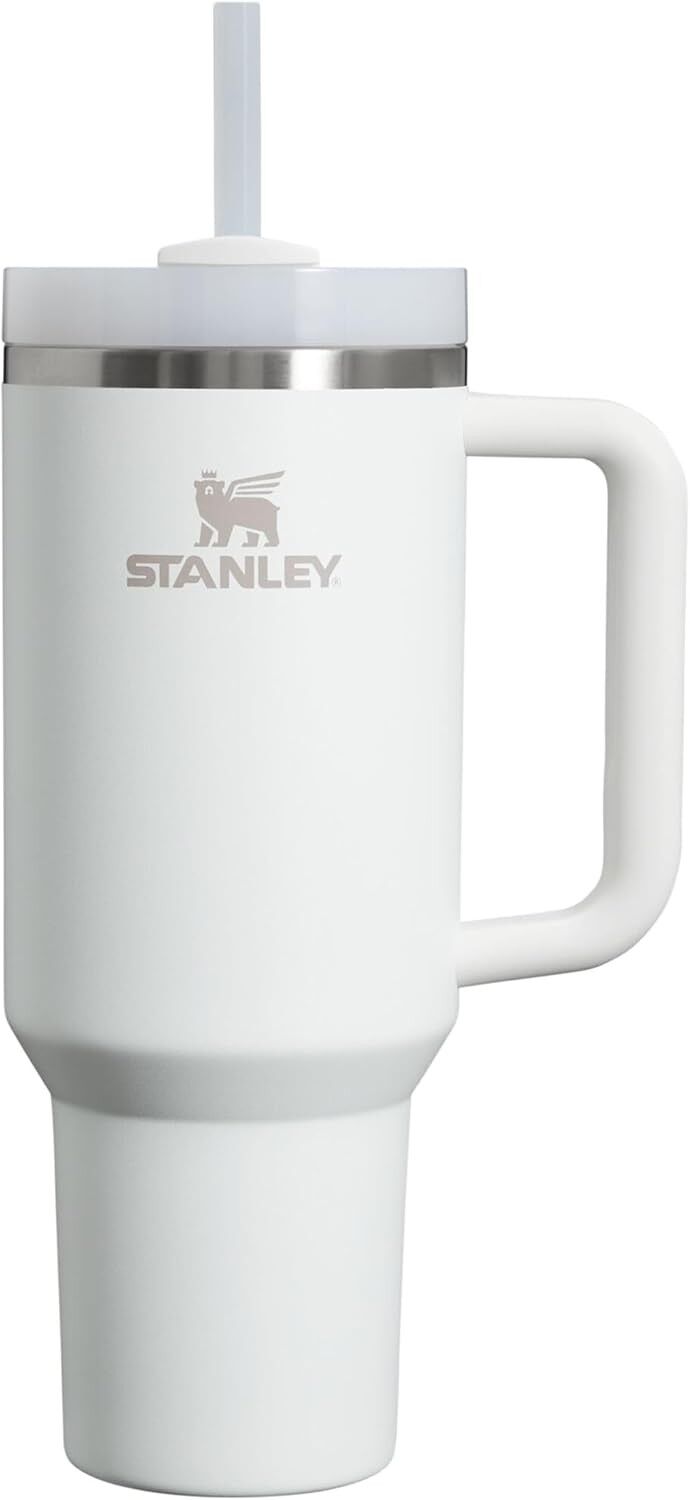 Stanley Quencher Pipetli Termos Bardak, Beyaz (Frost), 1.18 Litre