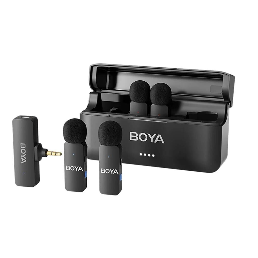 Boya BY-V4 4 Kişilik Şarj Kutulu Kablosuz Mikrofon Seti - 3.5mm TRS